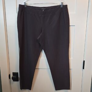 Eileen Fisher Women's Charcoal Lightweight Crepe Ankle Pants XL
